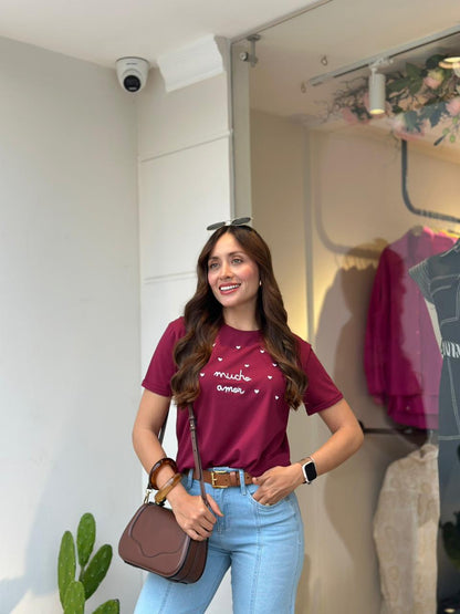 T-SHIRT CORAZON BORGOÑA