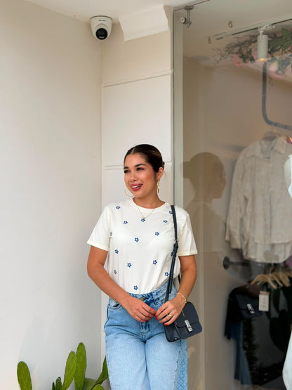 T-SHIRT  FLOWER BLUE